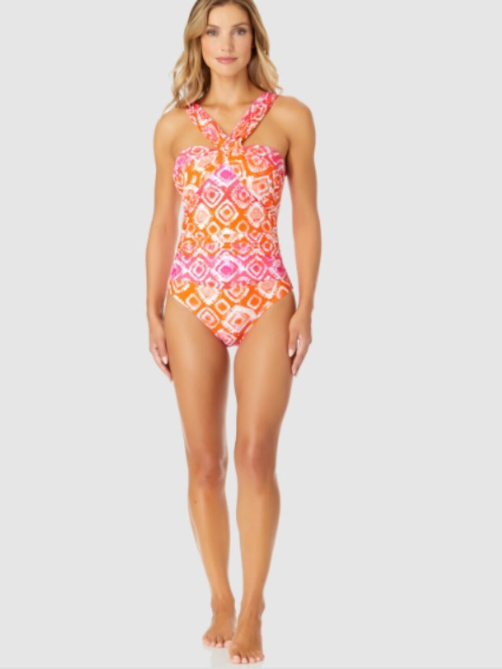 Anne Cole Women's Tie Dye Foulard Twist Bandeau One-Piece Swimsuit Size 10 11731
